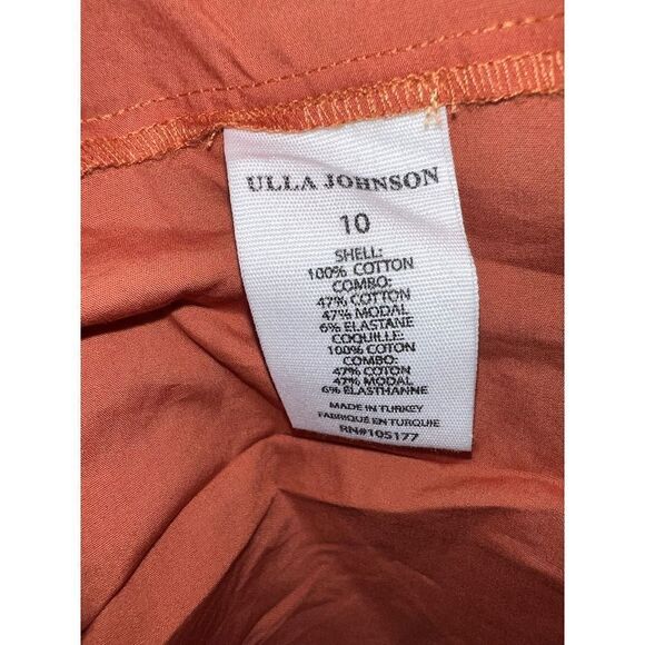 ULLA JOHNSON Hanna Tiered Ruffle Mini Dress Size 10 Women’s in Burnt Orange - Picture 9 of 12